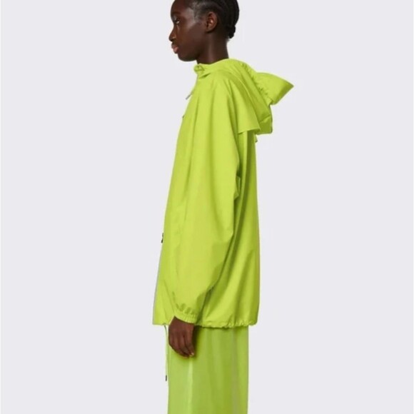 RAINS Storm Breaker Unisex Raincoat in Reflective Digital Lime Waterproof - Picture 11 of 15
